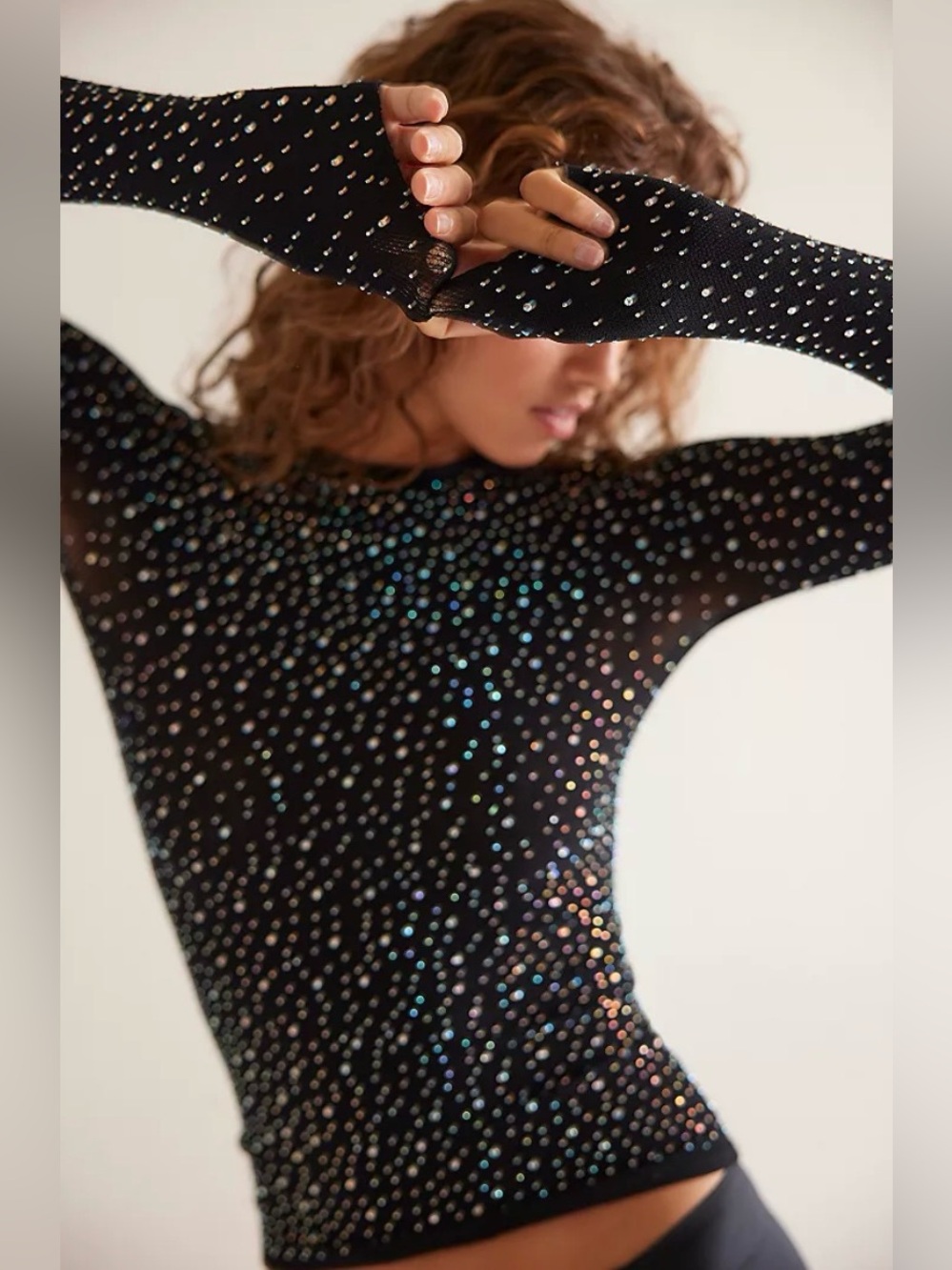 FREE PEOPLE Night Sky Long Sleeve TOP